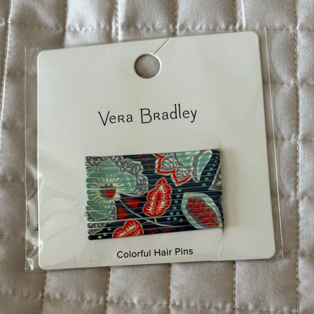 Vera Bradley Floral Hair Pins - Blue and Red